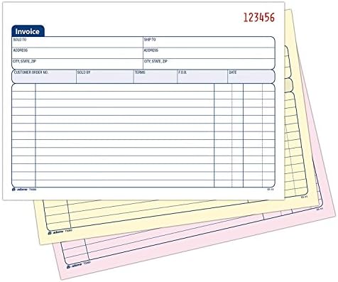 Adams Invoice Book, 3-Part, Carbonless, 5-9/16 x 8-7/16 Inches, 50 Sets per Book (T5080) (4)
