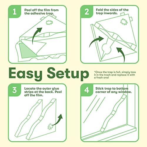 BugMD Fly Traps for Windows - Fly Traps for Indoors Sticky, Indoor Fly Traps, Fly Paper Corners, Indoor Fly Catcher, House Fly Killer Indoor, Indoor Fly Control, Window Fly Tape, Corner Fly Strips