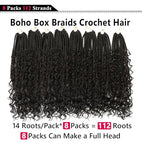Goddess Box Braids Crochet Hair 24 Inch 8 Packs Boho Box Braids Pre Looped Crochet Hair For Black Women, With Curly Ends, Nice looking, Very Soft and Light Weight (24 Inch,#4)
