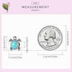 WOSTU 925 Sterling Silver Blue Enamel Sea Turtle Bead Charm for Bracelets