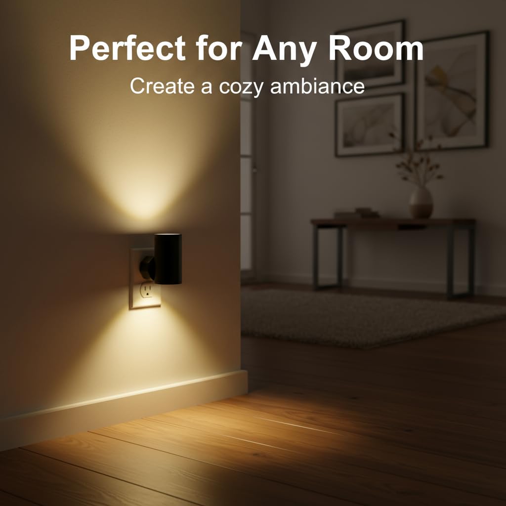 TSEXES 4 Pack LED Night Light Plug in,5-300LM Brightness Adjustable