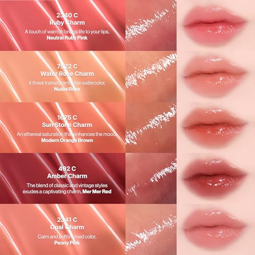 ENTROPY Makeup 2-in-1 Charm Shiny Glowy Lip & Cheek Gloss Tint Keychain, High Pigment Long Lasting Lip Color & Plumping Gloss, C9 Berly Charm