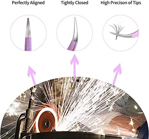 VEYES INC Fiber Tip Eyelash Extension Tweezers Volume J45 Lash Tweezers For Professional Eyelash Extension Tool