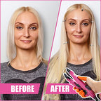 Hair Extensions Iron Fusion Keratin Heat Tool Heat Connector Wand with Fusion Glue Protector Template Hair Clip Finger Protector 2 Bag Keratin Glue Granule Bead(Pink)