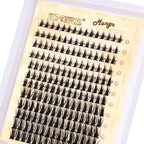 JIMIRE Wispy Lash Clusters Extensions 180Pcs Anime Eyelash Clusters D Curl Manga Lashes Clusters Natural Look 8-16MM Cluster Eyelash Extensions Individual Lash Extension Pack