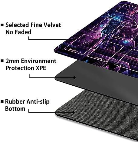 Playmat for MTG, with Free Storage Bags,Game Mat 24 x 14 inches, TCG and Board Game Mat for Cards,Mousepad Desk Mats (with Zones,Magic Mat 14)