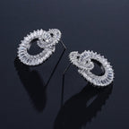 Celebrity Design Women Elegant Statement Rhinestone Jewelry Dangle Drop Earrings Studs
