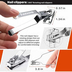Toenail Clippers for Seniors Thick Toenails, Toe Nail Clippers Adult Thick Nails Long Handle, Professional Heavy Duty Nail Clippers 6Pcs Black