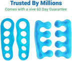 VIVEsole Toe Separators for Men & Women Medium (2 Pairs) - Silicone Gel Spreaders - Therapeutic Spa Stretchers for Plantar Fasciitis, Bunions, Overlapping Hammer Toe Spacers - Metatarsal Yoga Cushion