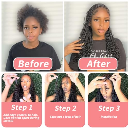 Deep Wave Bulk Human Hair for Braiding 110g 12A Brazilian Virgin Curly Human Hair Extensions for Boho Braids Human Hair 28 Inch Wet and Wavy Human Braiding Hair 2 Bundles/Pack Natural Color