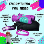 Kids Binoculars 8x21 Purple- Girls Age 3-12, Shock Proof Compact Binoculars Child Set- Neck Strap, Compass, Carabiner, Case, High-Resolution Bird Watching Optics Child Gift CampingToy Travel