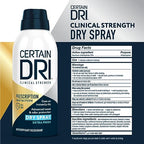 Certain Dri Prescription Strength Clinical Antiperspirant Dry Spray, Hyperhidrosis Treatment for Men & Women, Long-Lasting 72hr Protection, Whole Body Spray Deodorant, Fresh Scent, 4.2 oz, 3 Pack