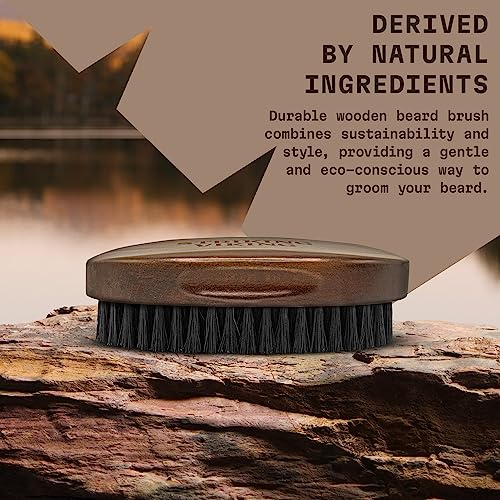 Striking Viking Boars Hair Beard Brush for Men - 4.2" Ergonomic Design with Naturally Derived Beach Wood - For Men's Beard & Mustache Care