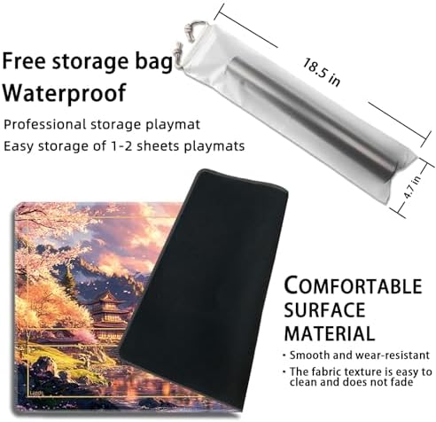 MTG Playmat with Zones Magic Card Playmat Game Mat,TCG & CCG Card Games Mat with Free Storage Bags Size 24 x 14 Inches (with Zones,Mountain2)