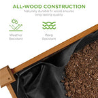 Best Choice Products 48x24x30in Raised Garden Bed, Elevated Wood Planter Box Stand for Backyard, Patio, Balcony w/Bed Liner, 200lb Capacity - Acorn Brown