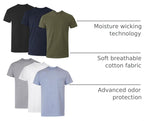 Hanes Men's Cotton Pocket T-Shirt, Moisture-Wicking with Odor Control, Assorted, 6-Pack