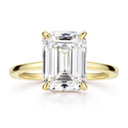 Michooyel 18K Gold Plated Emerald Cut 4ct Engagement Ring Cubic Zirconia Sterling Silver Women's Ring Wedding Ring Promise Ring