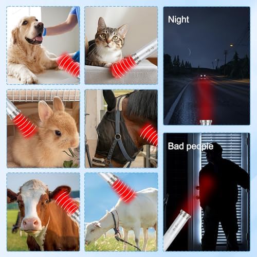 Vet Near Red Light Therapy Device for Dogs Pain Relief, 4400mAh Cat Cold Sore Blue Light Treatment Machine Pet Lip Nasal Ear Mouth Oral Canker Sore Leg Knee Back Joint Muscle Relax at Home