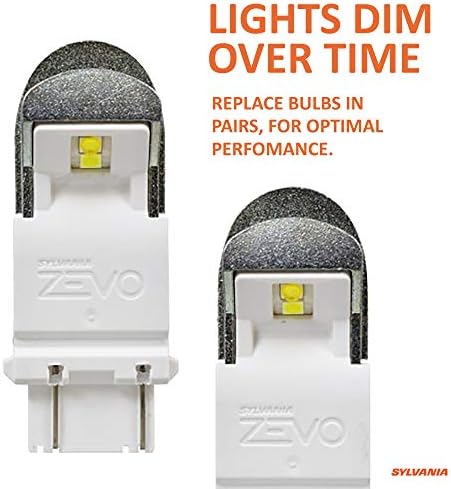 SYLVANIA - 3157 ZEVO LED White Bulb - Bright LED Bulb, Ideal for Daytime Running Lights (DRL) and Back-Up/Reverse Lights (Contains 2 Bulbs)