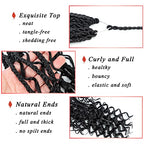 Liang Dian 8 Packs Box Braids Crochet Hair with Curly Ends 24 Inch Boho Crochet Hair Box Braids Goddess Braids Pre looped Crochet Hair for Black Women (24 Inch 1B)
