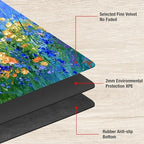 Playmats for Magic: The Gathering MTG Card Game Mat Plus 50 Pcs Card Sleeves, 24 x 14 inch TCG Mat with Stitched Edge for Commander Deck Duskmourn Board Game, Poppies and Wildflowers