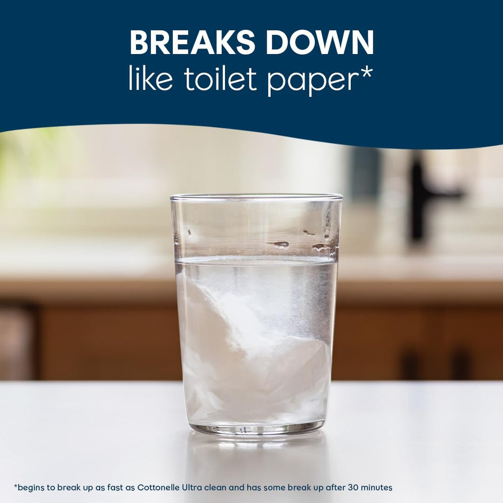 Cottonelle Fresh Care Flushable Wet Wipes, Adult Wet Wipes, 1 Refill Pack, 168 Wipes Per Pack, Packaging May Vary