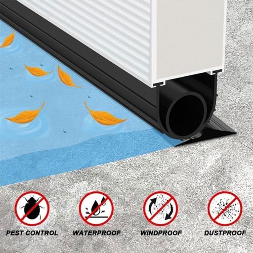 Jin&Bao Garage Door Bottom Weather Stripping Rubber Seal with T-Ends 5/16" - Protect Your Garage from Weather, Insects, and Dust with Premium Garage Door Draft Stopper（20FT, Black）