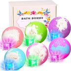 Light Up Bath Bombs with Surprise Inside, 4.23 oz Natural Bath Bombs Gift Set 6 with Essential Oils, Magnesium Large Bath Bombs for Women Relaxing Spa Bath Skin Moisturize Gifts for Women