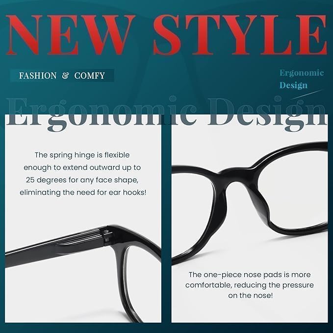 BLS BLUES 5 Packs Reading Glasses for Women Blue Light Blocking, Vintage Computer Eyewear
