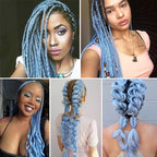 Baby Blue Pre stretched Braiding Hair 2 Packs Pre feathered Braid Hair Extensions 18 Inches Hair Braids