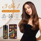 Hair Dye Shampoo 3 In 1, Dark Wine Red Hair Color Treated Shampoo Para Canas, Deep Burgundy 100% Gray Hair Coverage for Women & Men Parent, Lasts 30 Days, Easy To Use, 500ml
