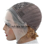 Ombre Blonde Pixie Cut Lace Front Wigs 6 inch Human Hair 13X1 Pixie Cut Short Curly Wigs HD Lace Front Wigs Plucked Pixie Curly Wigs for Black Women (6 Inch, 1B/27#)