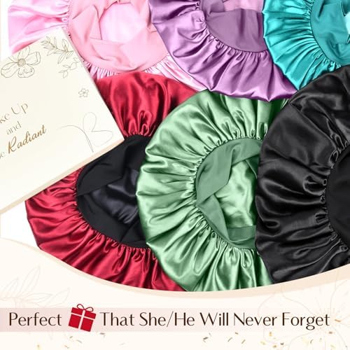 YANIBEST Bonnet for Men Hair Bonnet for Sleeping Double Layer Satin Bonnets for Black Women Curly Hair Braids