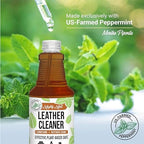 Mighty Mint Leather Cleaner and Conditioner, Plant-Based, Hydrating Spray to Clean and Protect Leather Items, Natural Peppermint Scent, 16oz