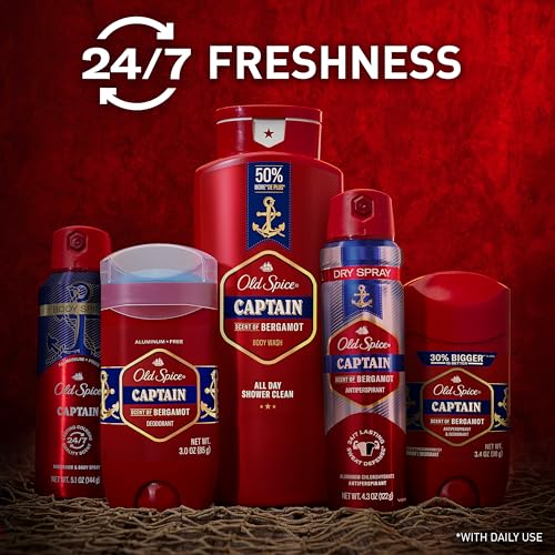 Old Spice Red Collection Body Wash for Men, Captain Scent, 24 fl oz (Pack of 4)
