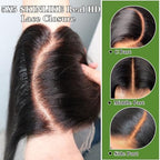 5x5 SKINLIKE Real HD Lace Closure Straight Human Hair 0.095mm Ultra-thin hd lace Closure with Tiny knots Brazilian Virgin Human Hair Free Part Closure pre plucked with Natural Hairline, 16inch
