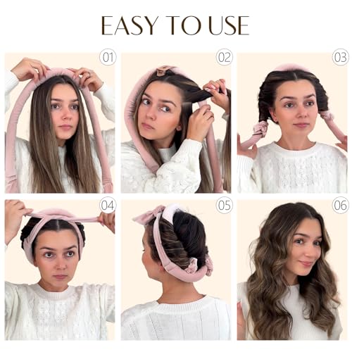 Yanibest Heatless Hair Curler, No Heat Hair Curlers to Sleep in, Overnight Satin Heatless Curling Set with Hair Scrunchies Clip, for All Hair Types