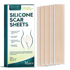Silicone Scar Sheets, Tape, Strips, 16 Pcs 5.9"x1.6", Healing Keloid, C-Section, Tummy Tuck - As Surgical Cream, Gel, Patch, Bandage, Pad - Surgery Scars Treatment, Scar Remover.