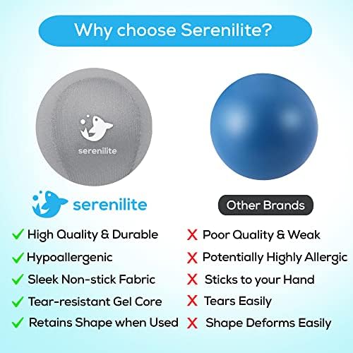 Serenilite Stress Balls for Adults, Hand Therapy Exercise, 6.0cm Stress Ball Bundle, Squeeze Balls for Hand Therapy, Hand Grip Strengthener, Soft, Medium & Hard (Light Blue, Light Purple & Light Red)