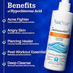 BioForce HOCl - Pure Hypochlorous Acid Spray for Face & Body - Acne-Prone Skin & Eczema, Piercing aftercare, Made in Canada, Gentle Skin Cleanser & Toner, pH Balanced, Non-comedogenic - NueVue (8.2oz)