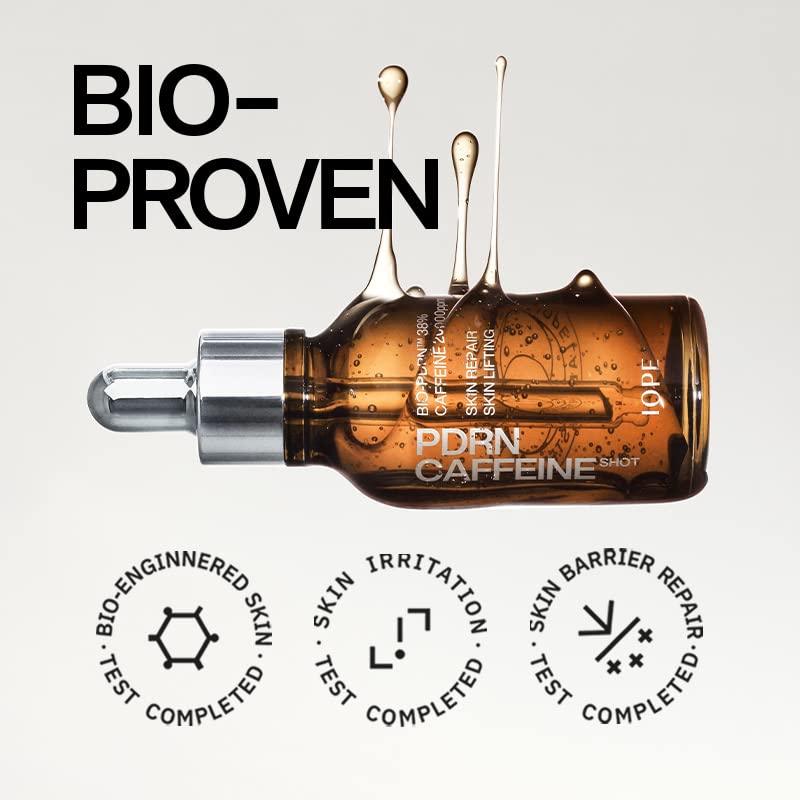 IOPE BIO-PDRN Caffeine Shot Face Serum | 38% Plant-based Vegan PDRN & 20,000ppm Caffeine Filler in a Bottle, Plumping Skin, Intense Lifting and Firming, Anti-Wrinkle, Korean Skincare, 1.01 Fl Oz