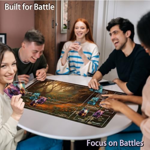 for MTG Game Playmat, for Magic TCG Rubber Play mat,Tabletop Card Playmats with Smooth Surface,Trading Card Inked Game Mat with Zones,Battle Game,Mysterious Tree Cave