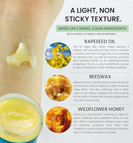 Beeseline Original Unpetroleum - 100% Natural & Hypoallergenic Alternative to Petroleum Jelly - Lips, Hands, Baby, Makeup Remover and More (2 Ounce)