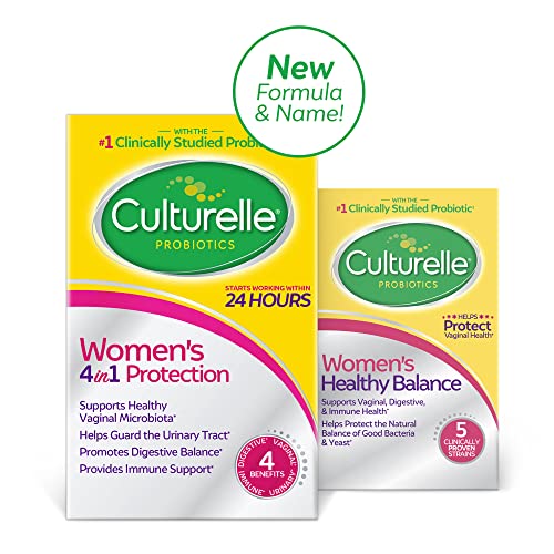 Culturelle Women’s 4-in-1 Daily Probiotic Supplements for Women - Supports Vaginal Health & Pro Strength Daily Probiotic, Digestive Health Capsules, Supports Occasional Diarrhea
