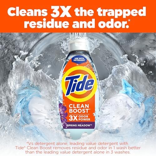 Tide Deep Cleansing Fabric Rinse with 3X Odor Power, Spring Meadow, 48 oz