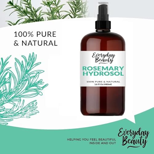 Rosemary Water for Hair - Refreshing Spray for Hair, Scalp, and Face - Alcohol Free, Vegan & All Natural - Nourishing and Soothing for All Hair Types and Skin - 16 Fl Oz with Mist Cap