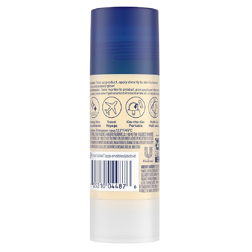 Unilever Vaseline Cocoa Shimmer Jelly Stick GLOW UP Body Luminizer For Dewy Radiant Skin 1.4 oz - 3 Count