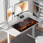 DEGDFSGR MTG Playmat with Zones 27.5" x 15.74" inches, Non-Slip Rubber Base, Commander Playmat for Magic The Gathering, The Fire Dragon On The Rock