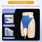Condom Catheter Urine Collection Bag Reusable Wearable Silicone Urine Drainage Device with 2 Catheter Bag Systems 2 Piece Pants Set (Men Blue+White)