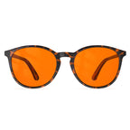 Bloomoak 99% Orange Blue Light Blocking Glasses,Retro Trendy Round Style,Relieve Eye Fatigue,Improve Sleep For Screens/Games